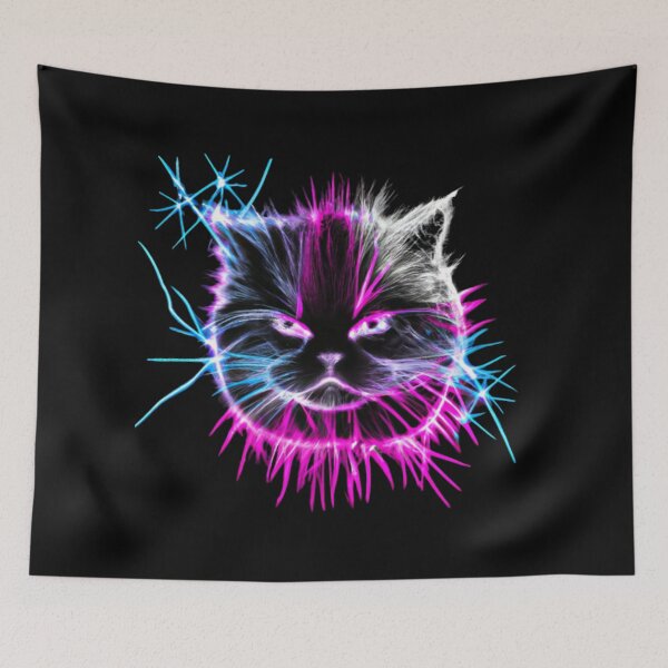 Item preview, Pink and Blue Neon Cat designed and sold by Blink Art Studio.