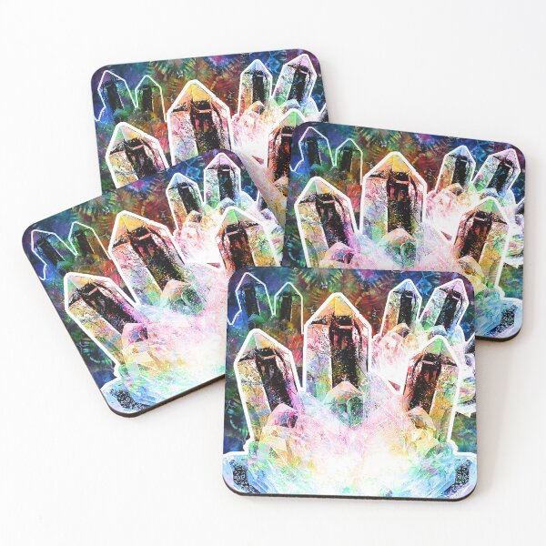 Item preview, Clusters of rainbow spectrum Quartz Crystals tie dye rainbows designed and sold by AuroraXGreen.