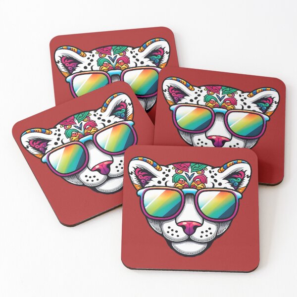 Item preview, Cool Psychedelic Leopard with Sunglasses Colorful Animal Art designed and sold by StickaTime.