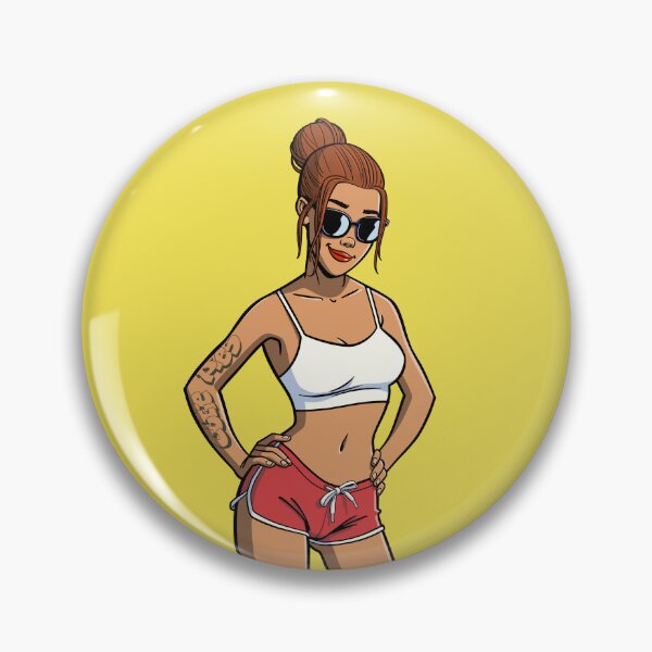 Item preview, CutiePie #200 - Brunette with shades and CutiePies tattoo designed and sold by CutiePiesArt.