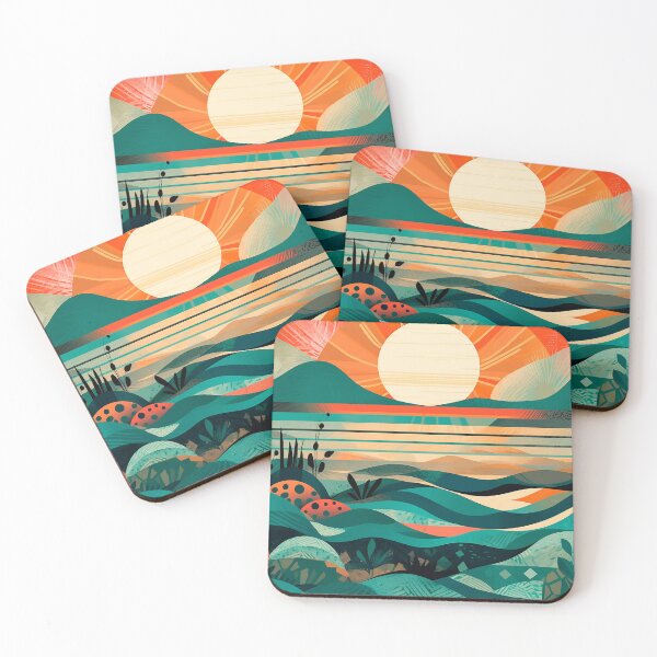 Item preview, Minimalist Sunset Over Mountains and Sea designed and sold by Mauro  Brito.