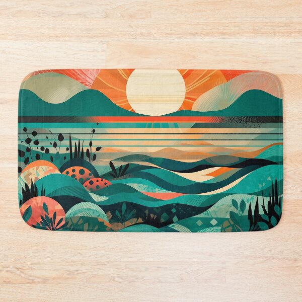 Item preview, Minimalist Sunset Over Mountains and Sea designed and sold by Mauro  Brito.