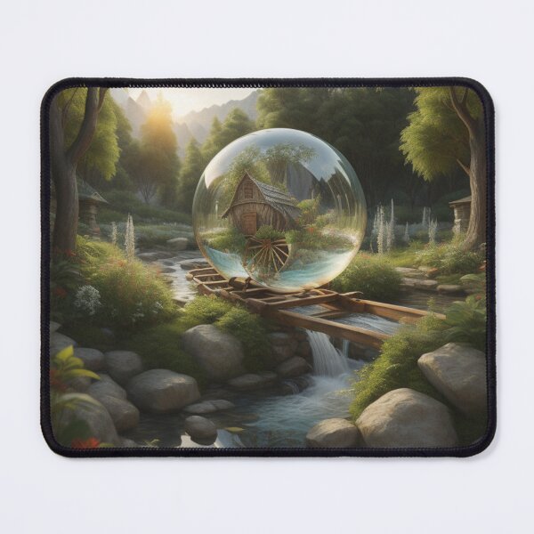 Item preview, Enchanted Wilderness Glass Orb: Rustic House & Turquoise Water designed and sold by EnchantedVista.