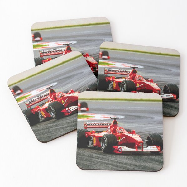 Item preview, Michael Schumacher racing his 2000 F1-2000 racecar in front of his teammate Rubens Barrichello abstract designed and sold by Rodissimus1984.