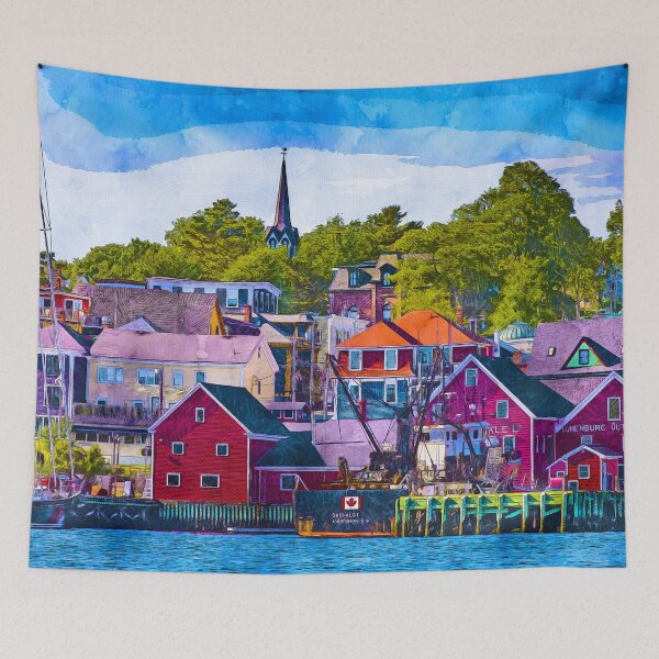 Item preview, Lunenburg Nova Scotia Color Sketch designed and sold by Alt-Art-Digital.