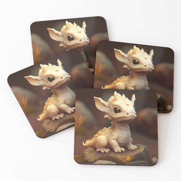 Item preview, Golden Baby Dragon on a Stone Perch designed and sold by Sillytoe.