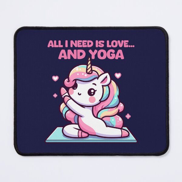 Item preview, Adorable Unicorn Yoga T-Shirt – "All I Need is Love and Yoga" Cute kawaii style designed and sold by Brudy-R.