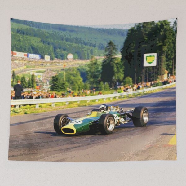 Item preview, Jim Clark racing his 1967 F1 racecar during the Belgian Grand Prix abstract designed and sold by Rodissimus1984.
