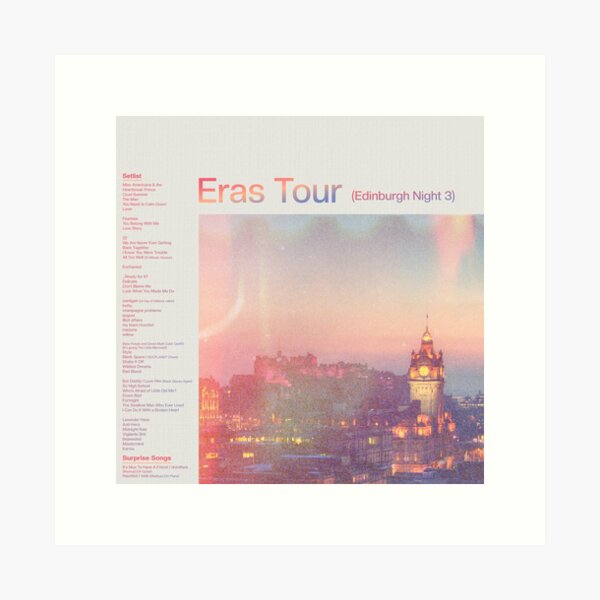 Item preview, Eras Setlist Edinburgh Night 3 designed and sold by SheWolfDaughter.