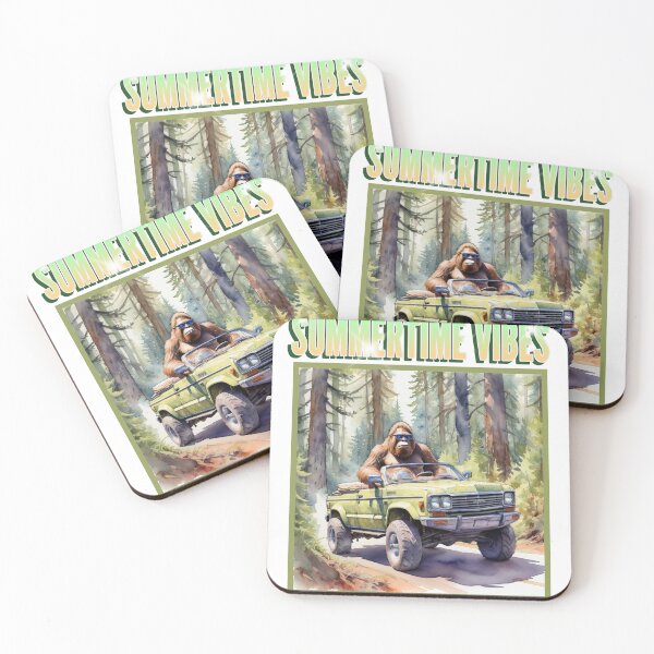 Item preview, Bigfoot Driving a convertible car in water color paint  designed and sold by EmeraldCauldren.