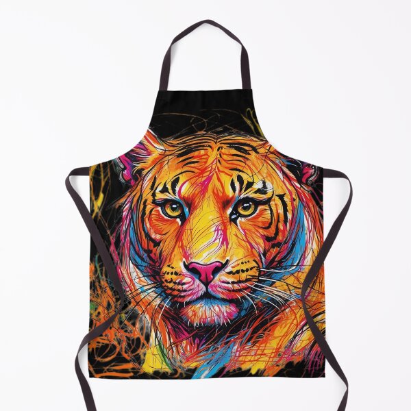Item preview, The Vibrant Tiger Unleashing Colourful Art Energy designed and sold by ArtComixHaven.