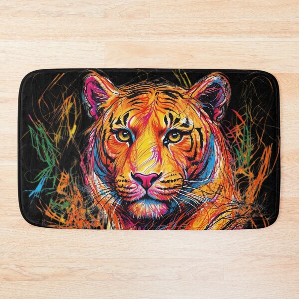 Item preview, The Vibrant Tiger Unleashing Colourful Art Energy designed and sold by ArtComixHaven.