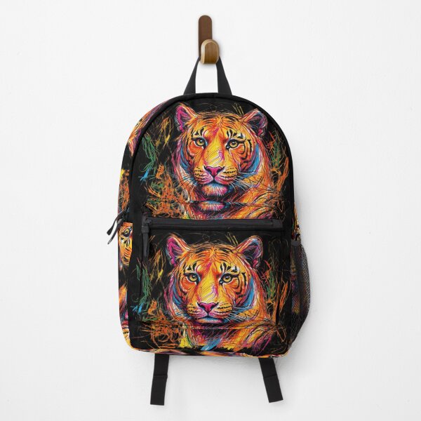 Item preview, The Vibrant Tiger Unleashing Colourful Art Energy designed and sold by ArtComixHaven.
