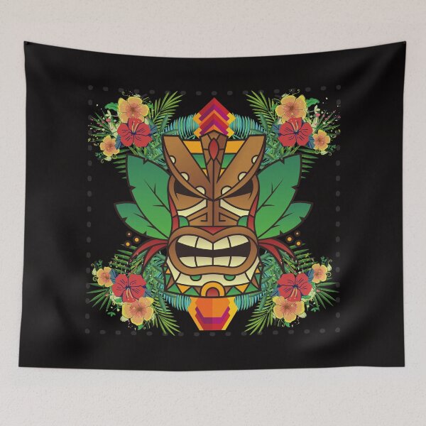 Item preview, Tiki Head and Polynesian Florals designed and sold by SloganExpress.
