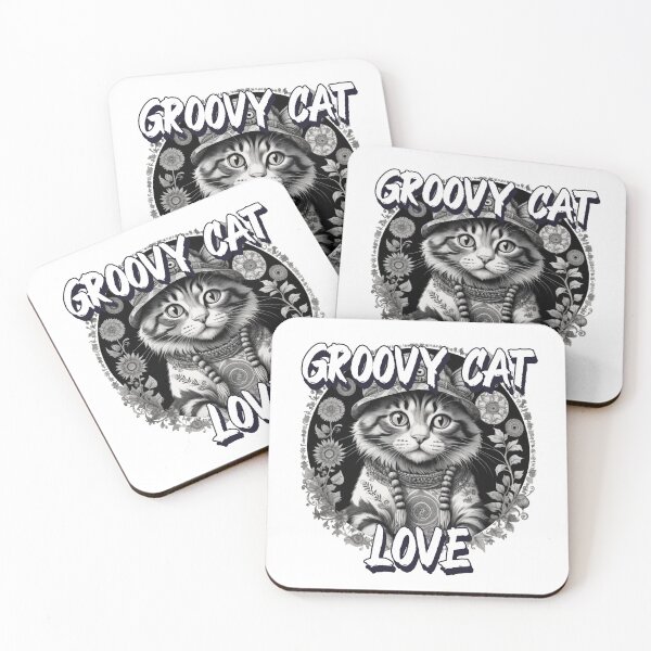 Item preview, Hippie Cat in pen and ink  designed and sold by EmeraldCauldren.