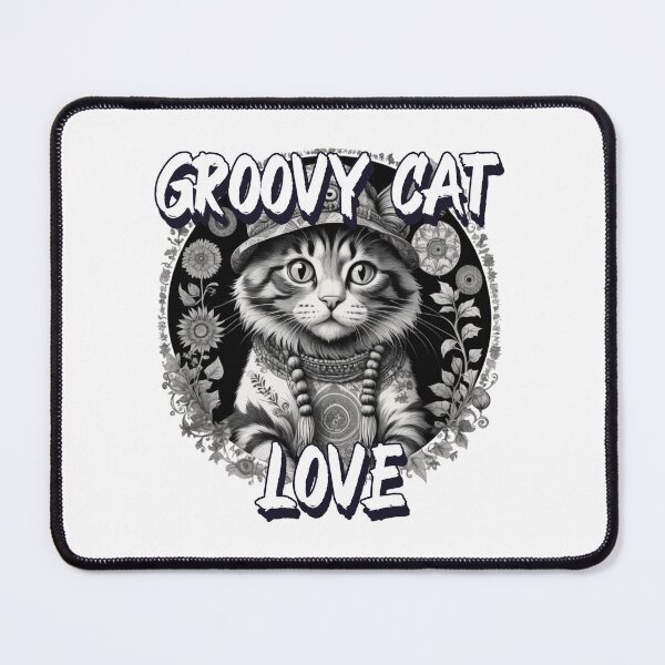 Item preview, Hippie Cat in pen and ink designed and sold by EmeraldCauldren.