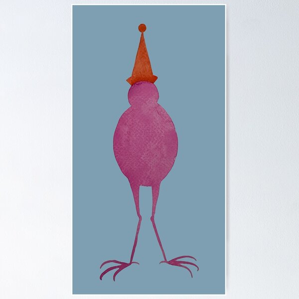 Item preview, Pink Owl with Orange Party Hat  designed and sold by KakiDimock.