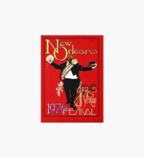 NEW ORLEANS : Vintage 1976 Jazz and Heritage Festival Print Art Board