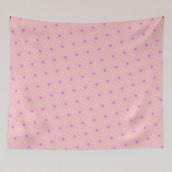 Item preview, Purple Multicolor Various Stars On Pink Backdrop designed and sold by Alchemy-A-La-G.