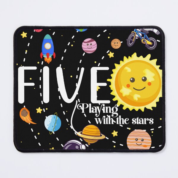 Item preview, Celebrate our 5th birthday with the t-shirt "Five playing with the stars"! designed and sold by amahechoamano.
