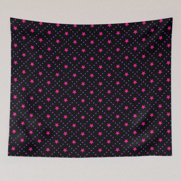 Item preview, Hot Pink Stars Grid Sequenced Symbols Black Pattern designed and sold by Alchemy-A-La-G.