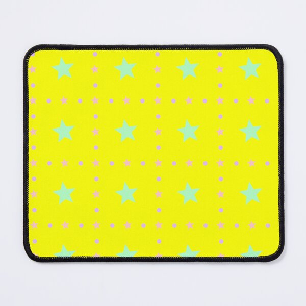 Item preview, Green & Pink Stars Sequenced Canary Yellow Pattern designed and sold by Alchemy-A-La-G.