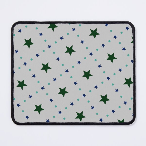 Item preview, Blue Green Colored Stars Grid Sequence Gray Pattern designed and sold by Alchemy-A-La-G.