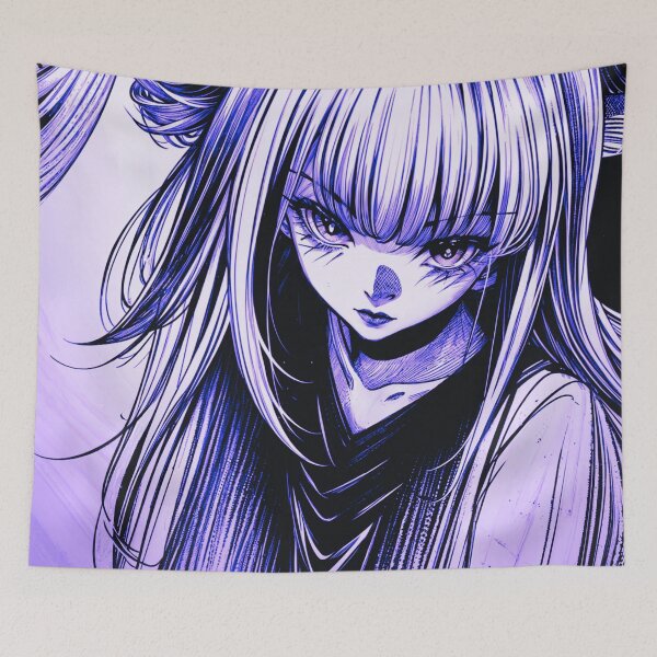 Item preview, The anime girl in blue tones designed and sold by PixelCraftDSG.