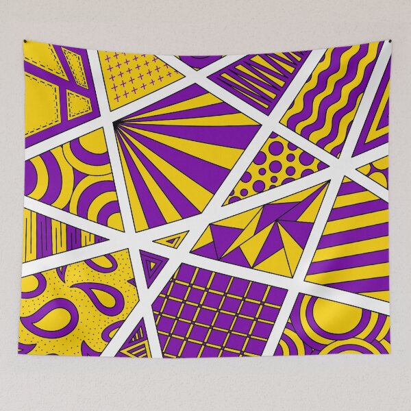 Item preview, Intersex Pride Zen Doodle Abstract Modern Yellow Purple designed and sold by JoyfulJen.