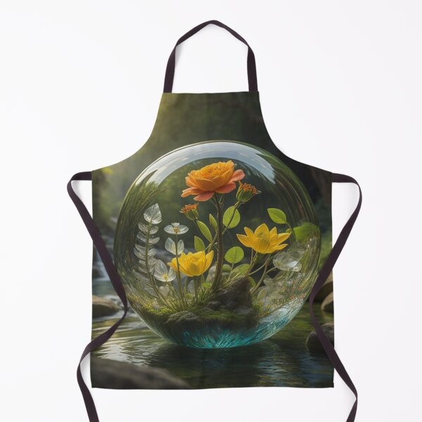 Item preview, Enchanted Forest Glass Orb: Yellow & Peach Flowers designed and sold by EnchantedVista.
