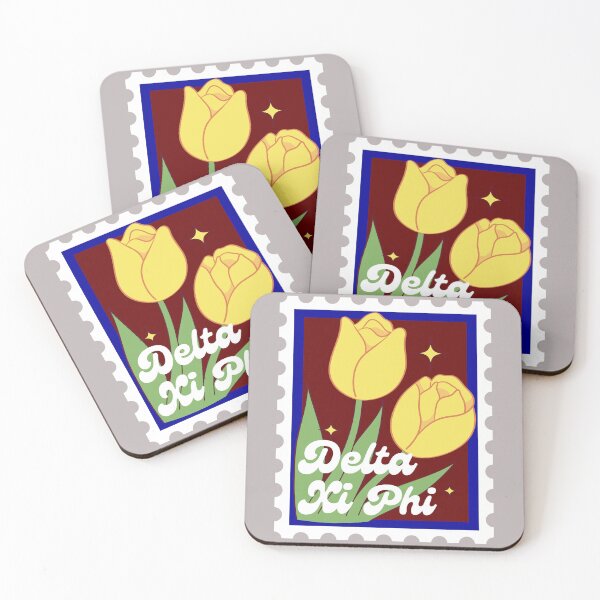 Item preview, Delta Xi Phi Sorority Flower Stamp Sticker v2 designed and sold by skrauskopf.