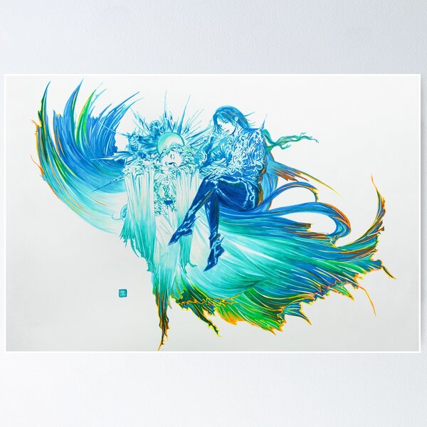 Vista previa del artículo con la obra «Logotipo de Final Fantasy xv con Noctis y Lunafreya», diseñado y vendido por stella974.