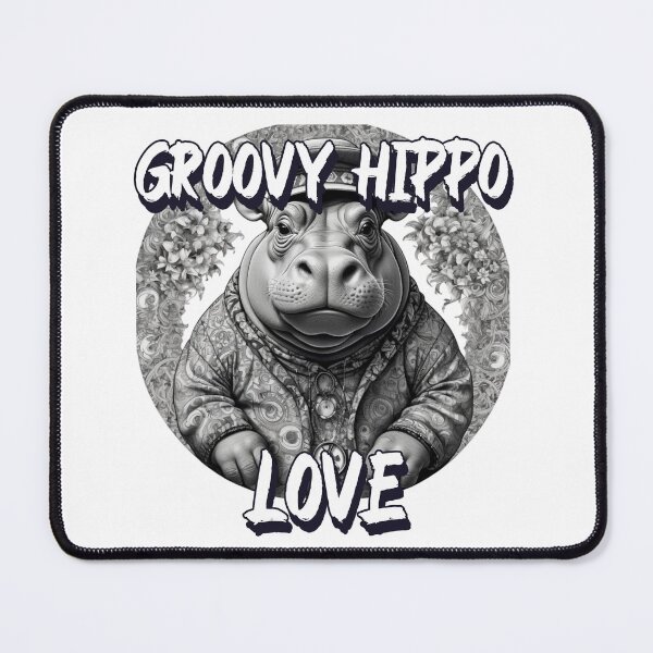 Item preview, Hippie Hippo in pen and ink designed and sold by EmeraldCauldren.