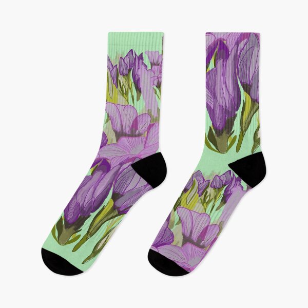 Item preview, Garden flowers purple and pink designed and sold by goldsmudge.