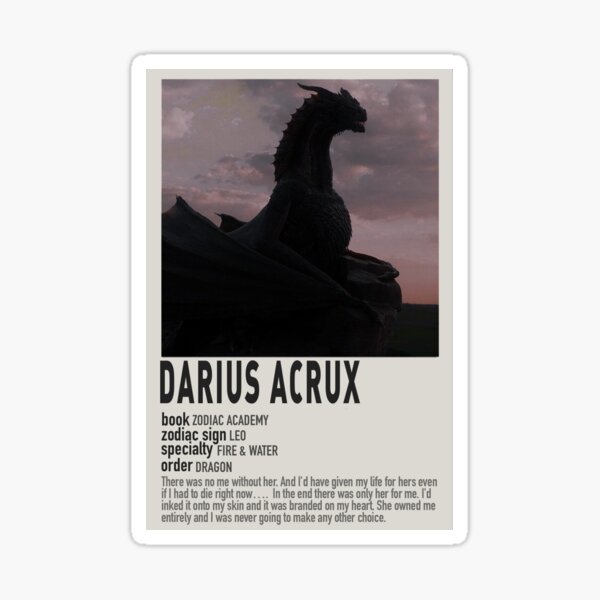 Item preview, Darius Axcrux Zodiac Academy Poster designed and sold by Cassy Besler.