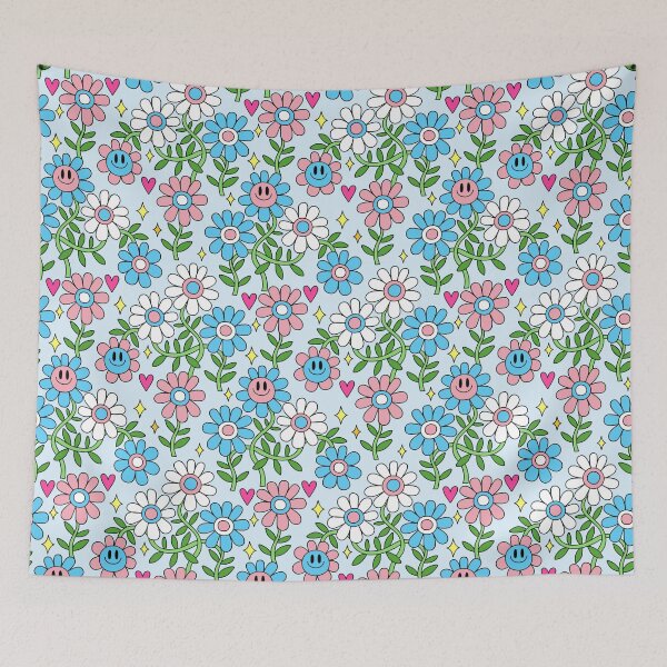 Item preview, Trans Pride Flower Pattern designed and sold by everything4eva.