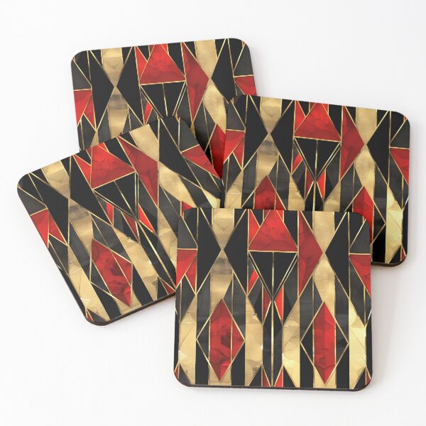Item preview, Art Deco 01 - Black/Red/Gold designed and sold by ArtfulAdv.