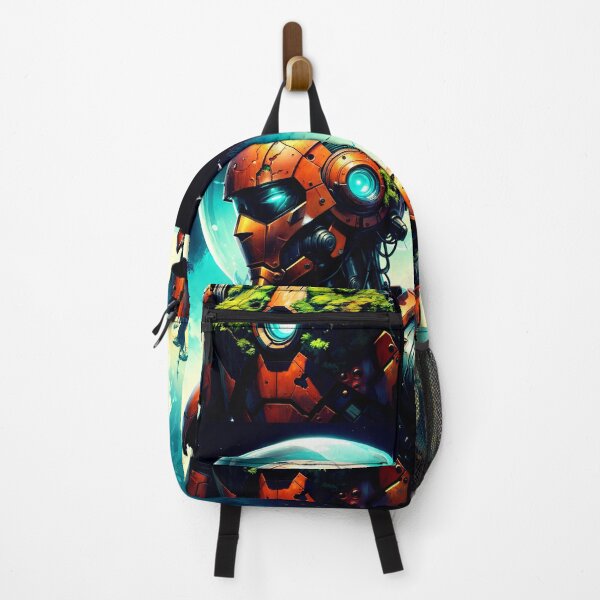 Item preview, Orange Robot surrounded by nature designed and sold by PixelCraftDSG.