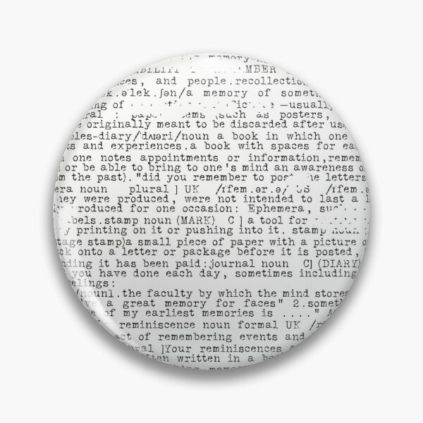 Item preview, Ephemera dictionary black & white designed and sold by Esther Glas.