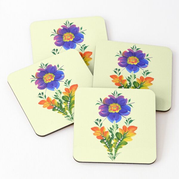 Item preview, Ukrainian Blue-lilac flower  in Petrykivka style,  Ukrainian art  designed and sold by Sunflower-7.