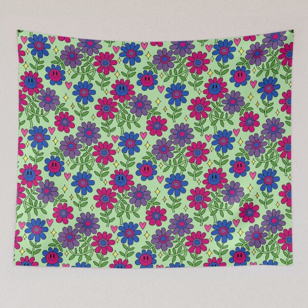 Item preview, Bi Pride Flower Pattern 2 designed and sold by everything4eva.