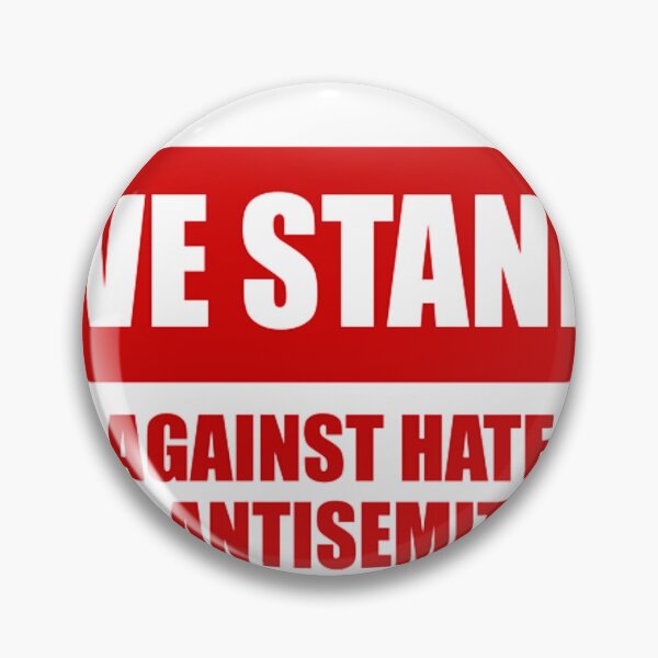 Item preview, RED AND WHITE WE STAND AGAINST HATE AND ANTISEMITISM - rally sign  designed and sold by jessicaleah15.