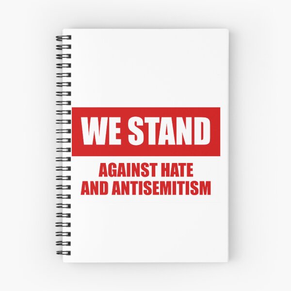 Item preview, RED AND WHITE WE STAND AGAINST HATE AND ANTISEMITISM - rally sign  designed and sold by jessicaleah15.