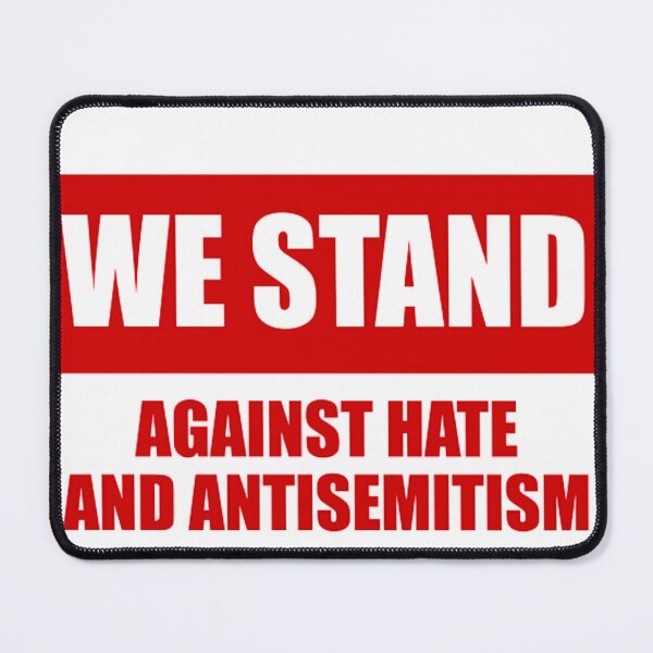 Item preview, RED AND WHITE WE STAND AGAINST HATE AND ANTISEMITISM - rally sign  designed and sold by jessicaleah15.