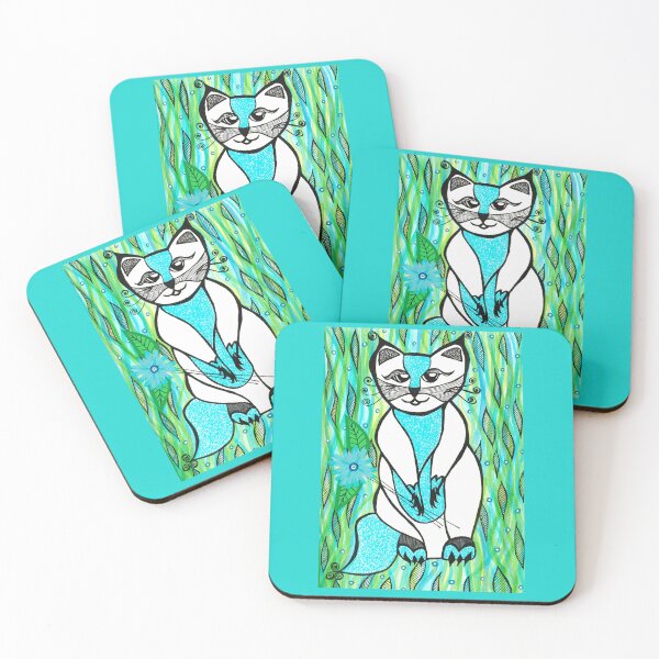 Item preview, Cat with Flower designed and sold by artofkathleen.