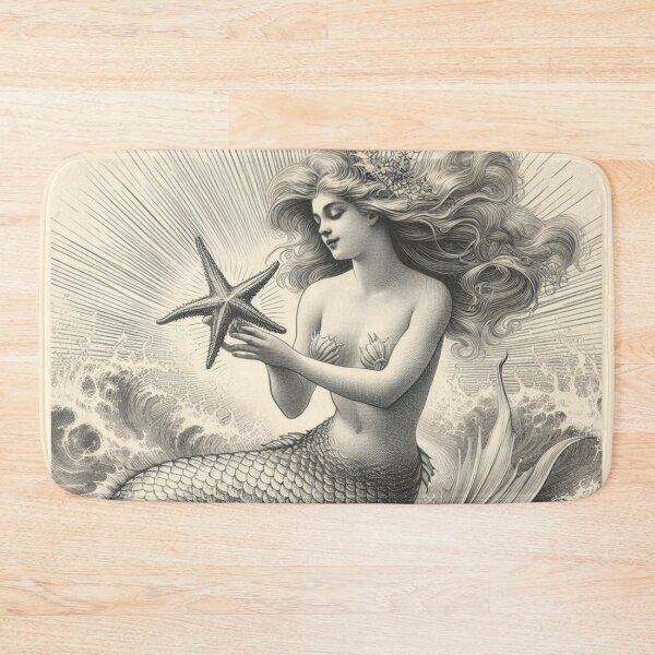 Item preview, Old World Style Mermaid Art designed and sold by SeaStarAlex.