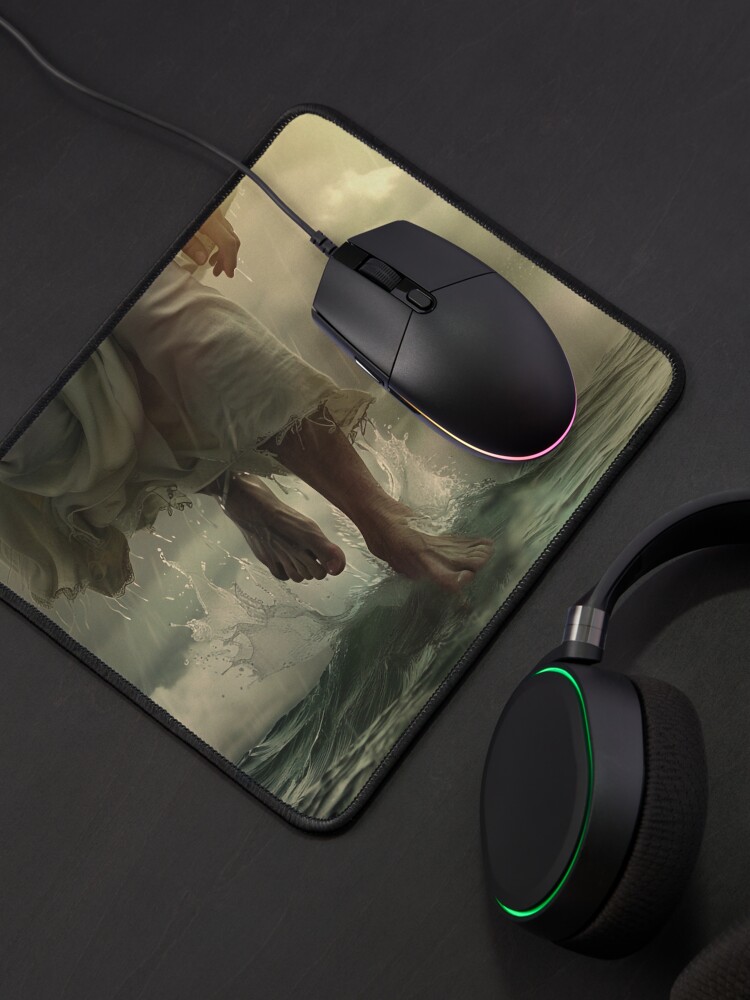 Thumbnail 4 of 5, Mouse Pad, Walks on the Water with You designed and sold by phatpuppyart.
