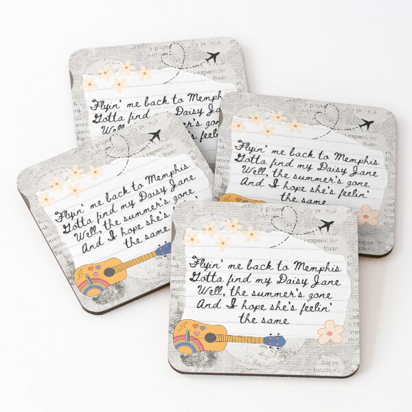Item preview, Daisy Jane America Band 1970s Lyric Print designed and sold by Femme Pastel Collective.