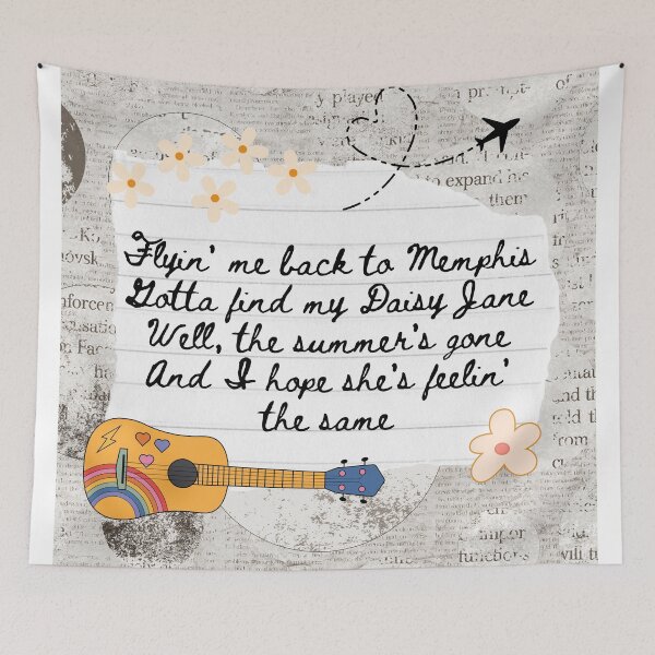 Item preview, Daisy Jane America Band 1970s Lyric Print designed and sold by Femme Pastel Collective.