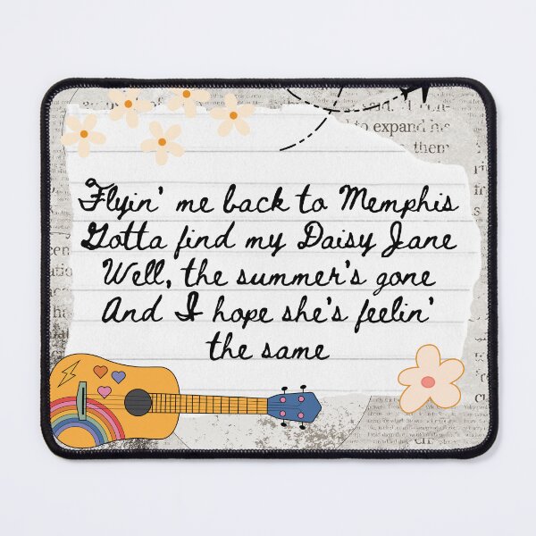 Item preview, Daisy Jane America Band 1970s Lyric Print designed and sold by Femme Pastel Collective.